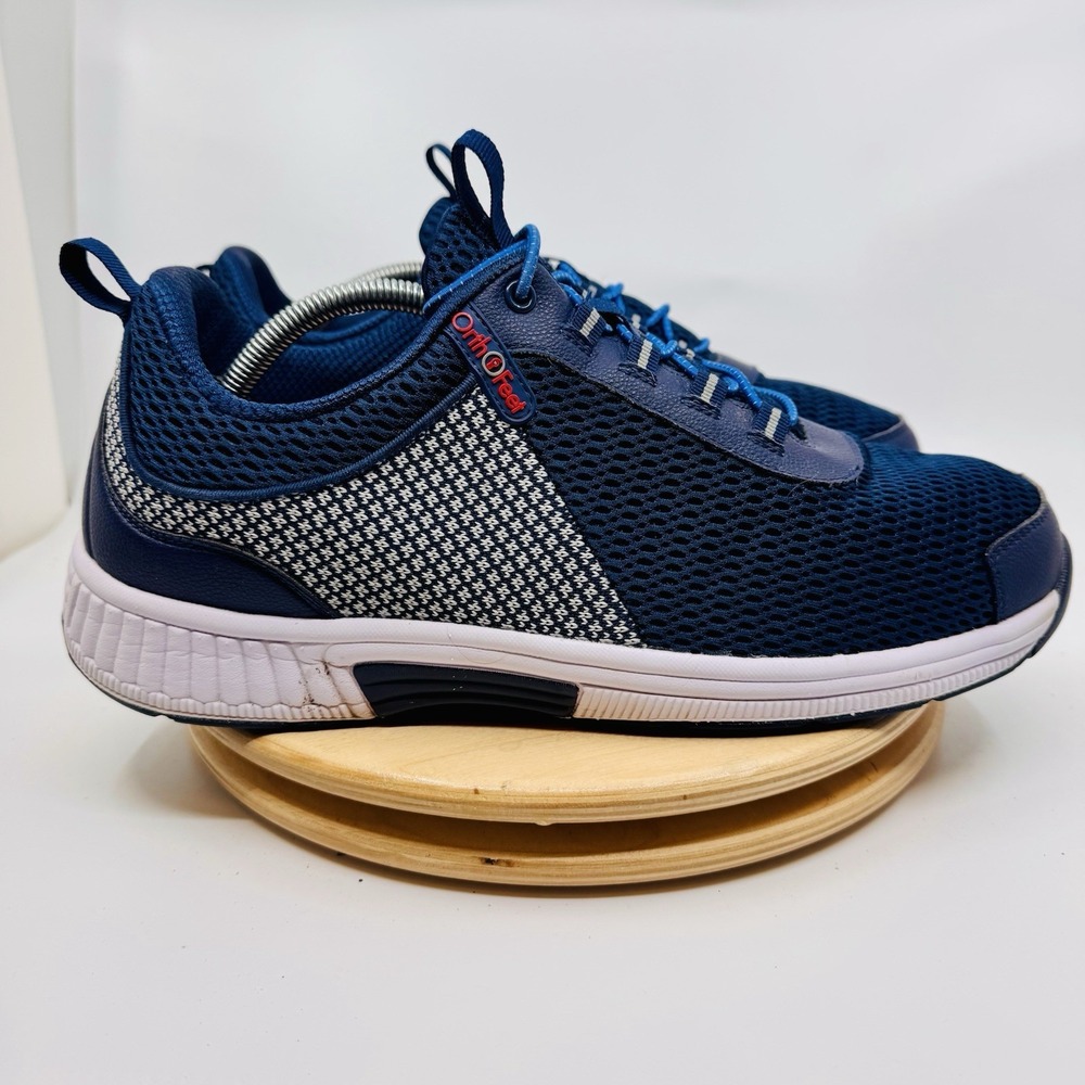Orthofeet 616 Edgewater Men's 11 2E XX Wide Blue Knit Casual Sneakers shoes - Picture 4 of 8